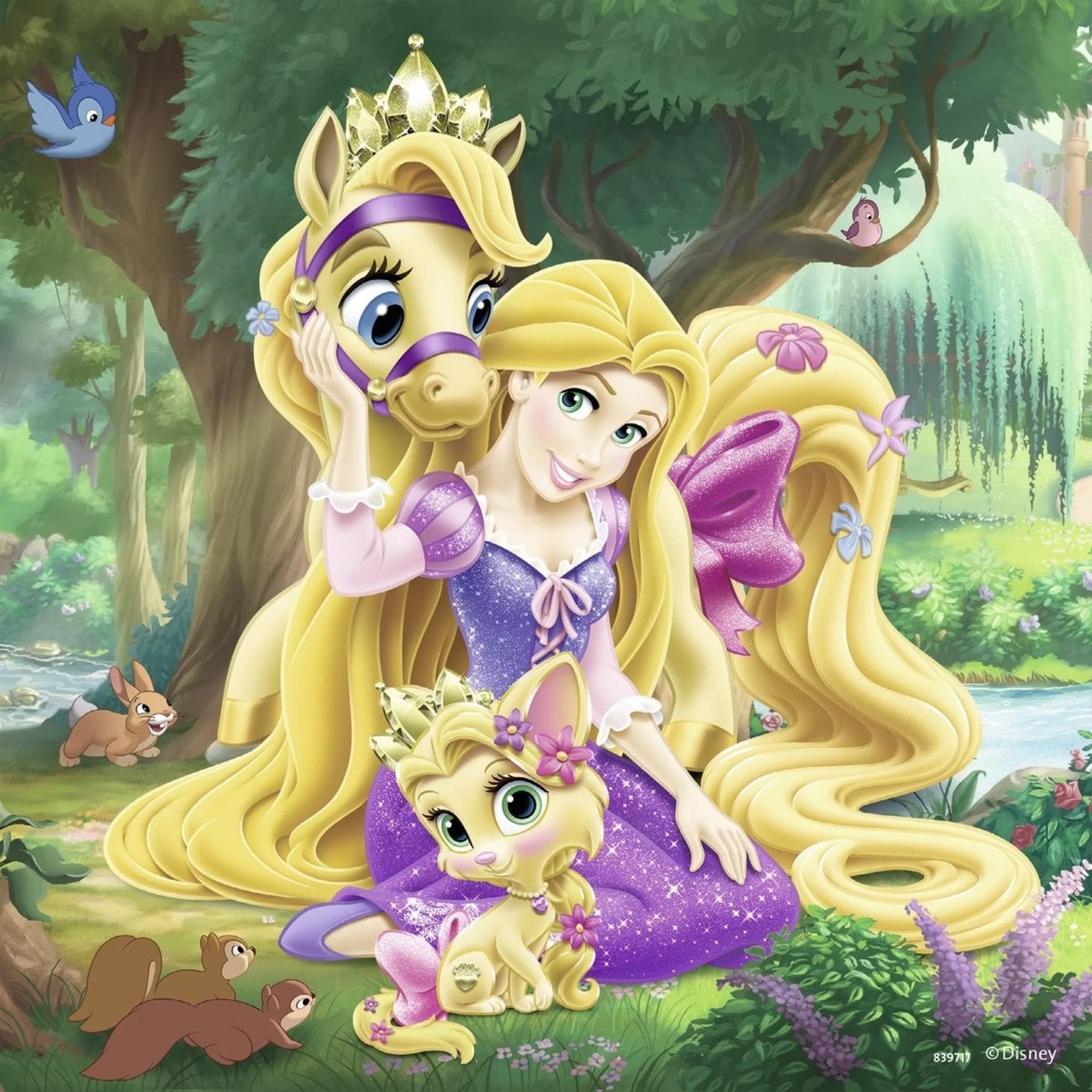 Belle, Cinderella und Rapunzel Kinderpuzzle (3x49 Teile) - Disney