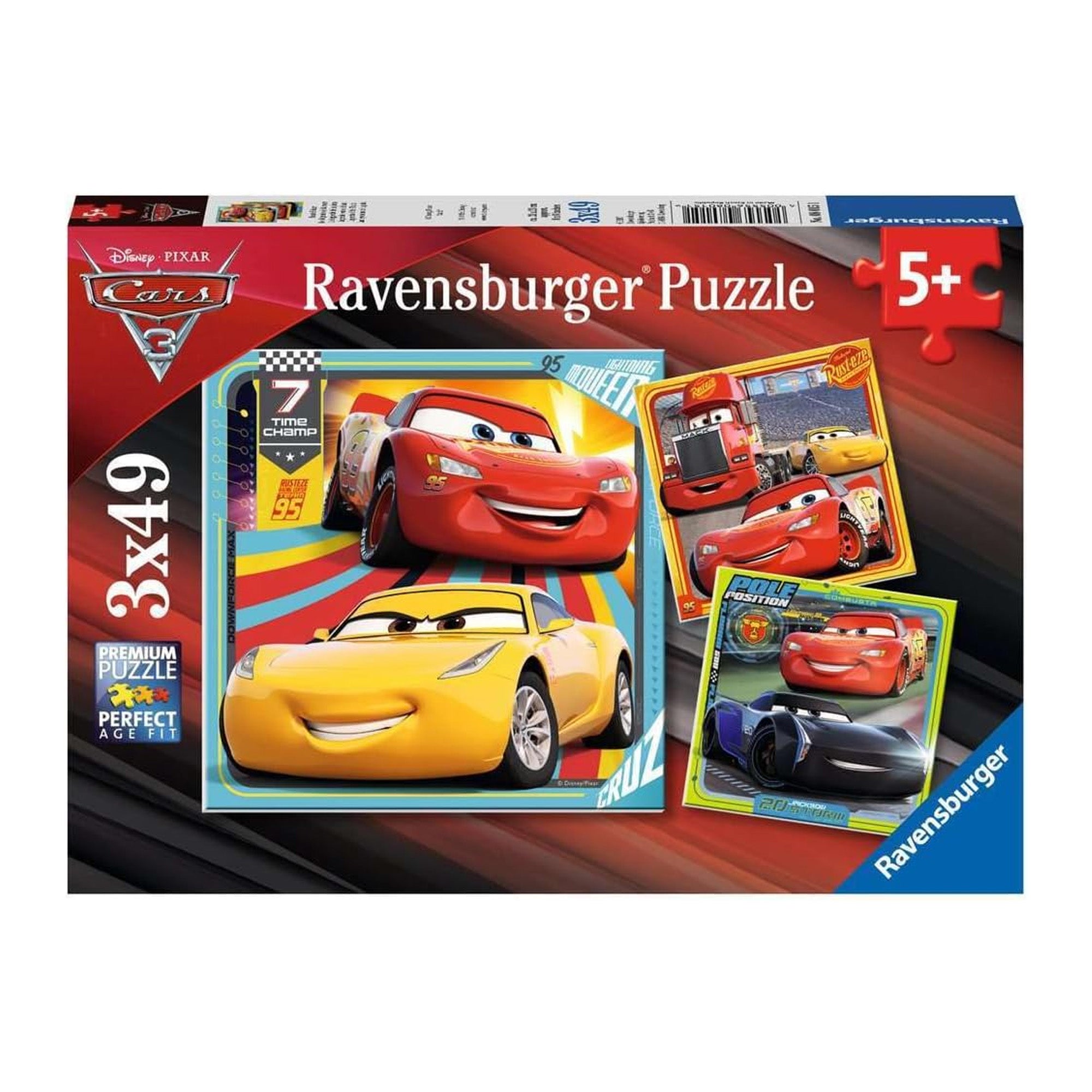Bunte Flitzer Kinderpuzzle (3x49 Teile) - Disney Pixar Cars