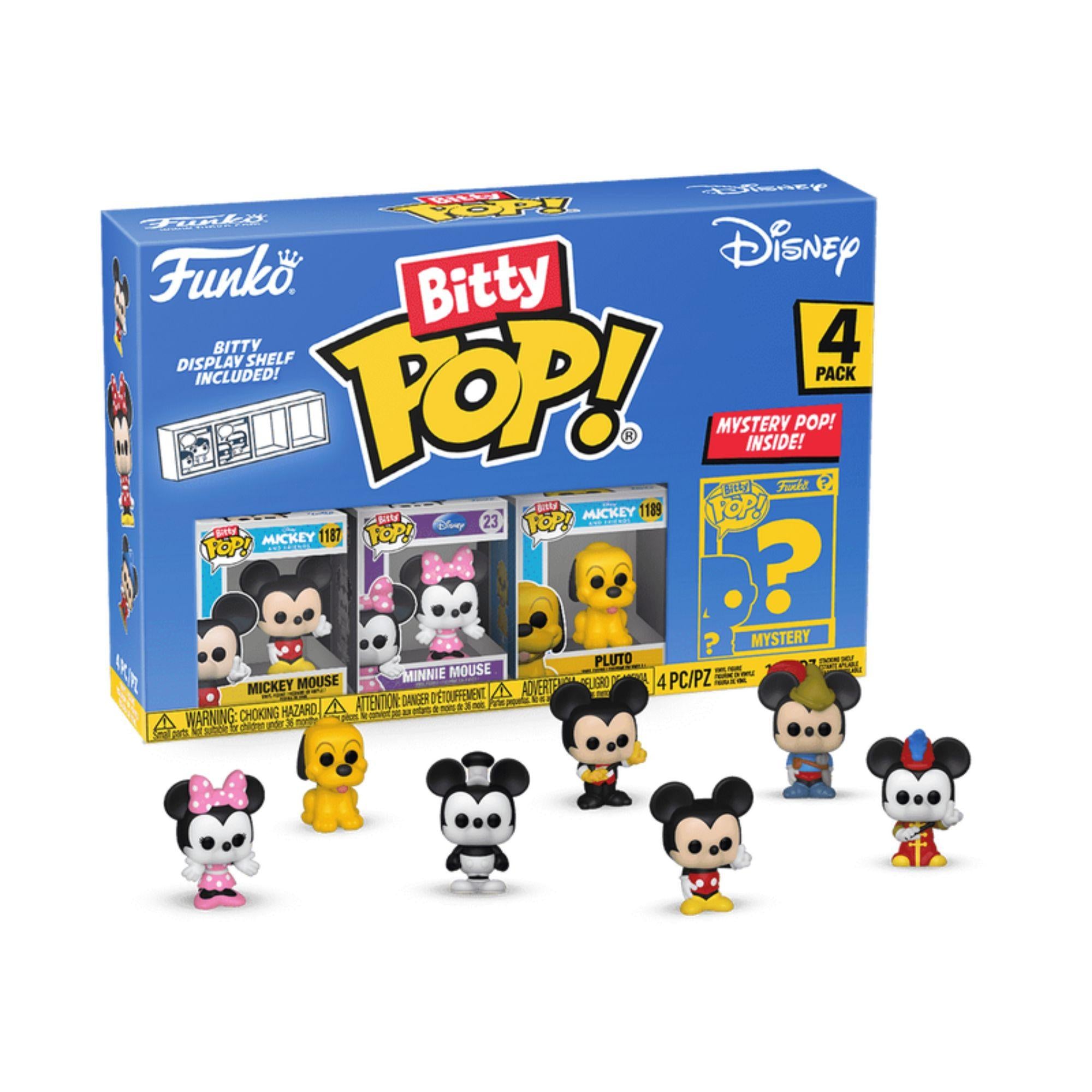 Funko Bitty POP! 4er Set Mickey Mouse, Minnie Mouse, Pluto Serie 1 - Disney Classics