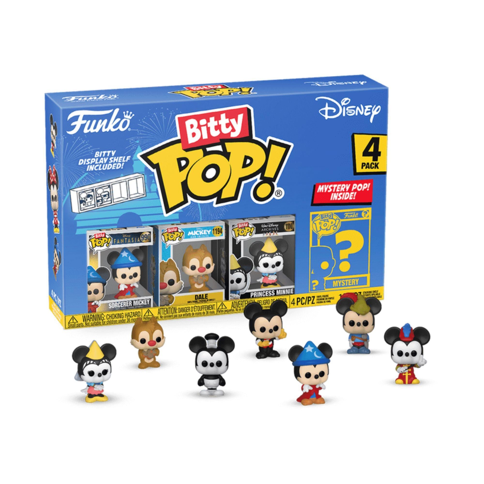 Funko Bitty POP! 4er Set Zauberer Mickey, Dale, Princess Minnie Serie 3 -Disney Classics