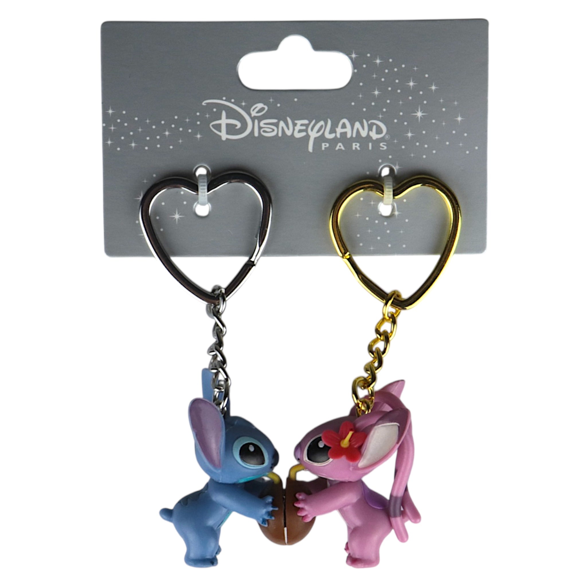 Stich und Angel Kokosnuss Herz Pärchen-Schlüsselanhänger - Disney