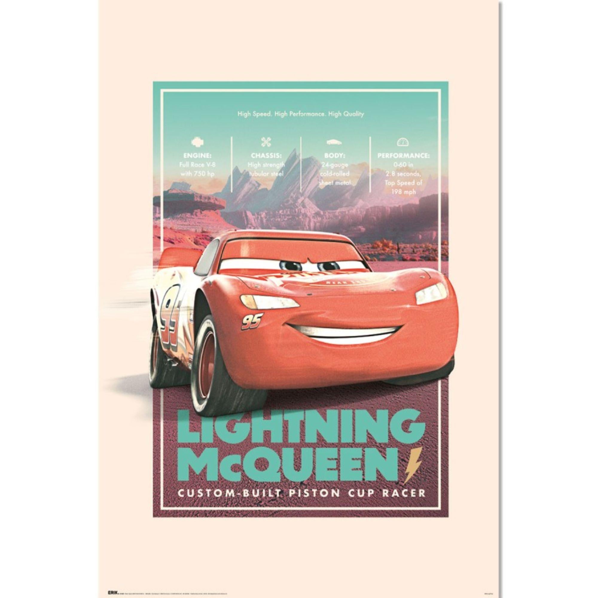 Lightning McQueen Vintage Maxi Poster - Disney Pixar Cars