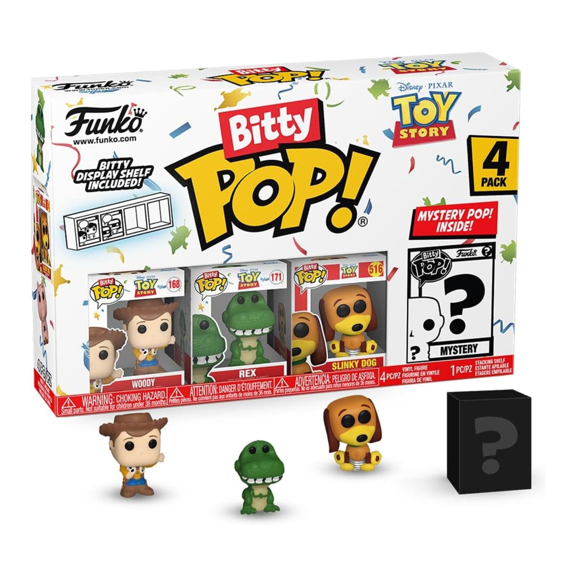 Serie Funko Bitty POP! 4er Set Woody, Rex, Slinky Dog Serie 1 - Disney Pixar Toy Story