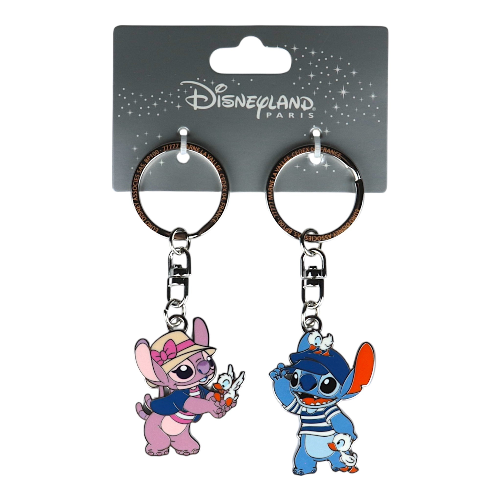 Stich und Angel mit Enten Pärchen-Schlüsselanhänger - Disney