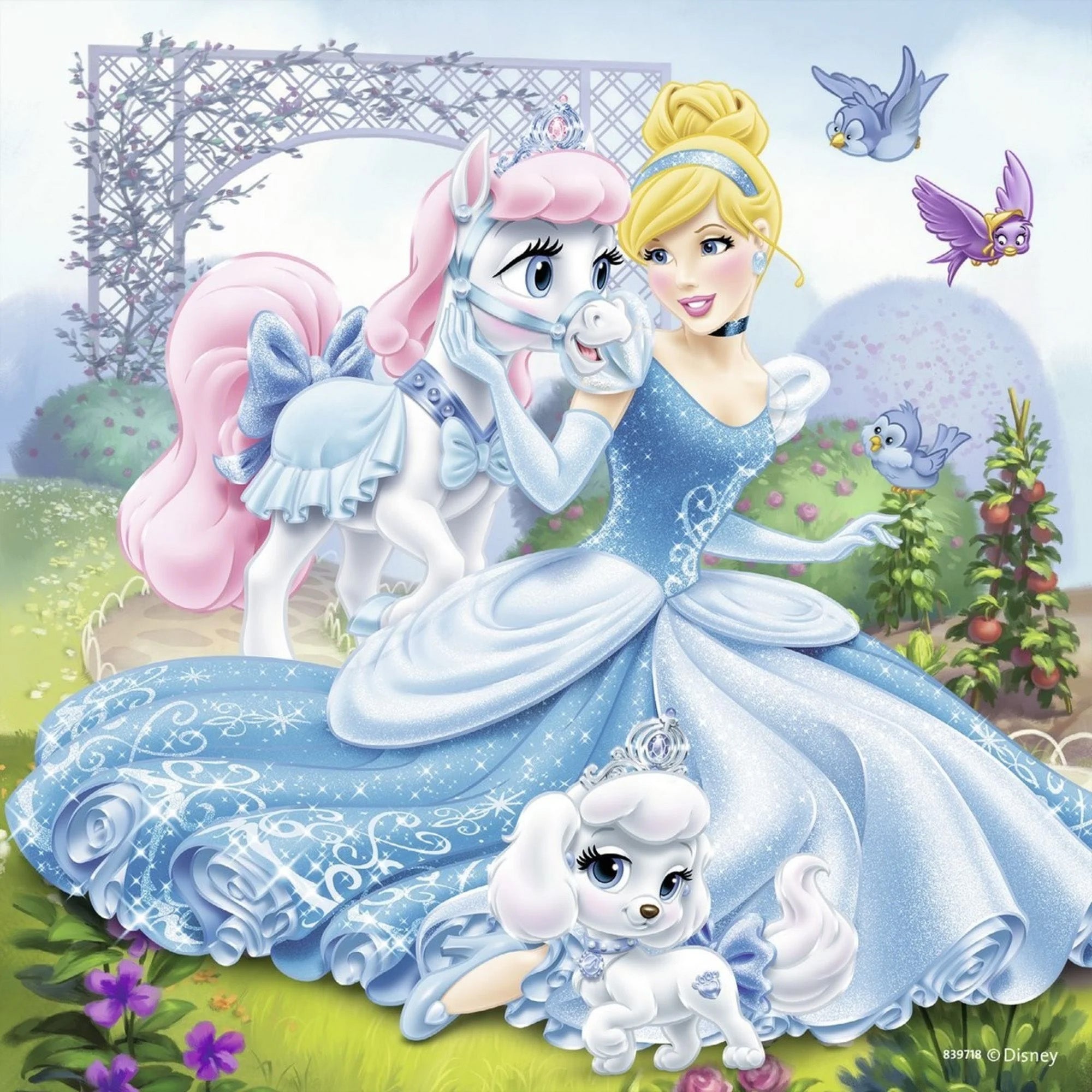 Belle, Cinderella und Rapunzel Kinderpuzzle (3x49 Teile) - Disney