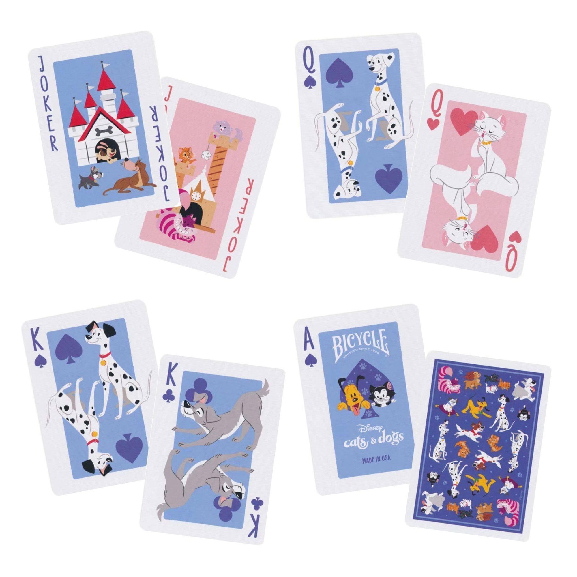 Cats & Dogs Bicycle Spielkarten - Disney