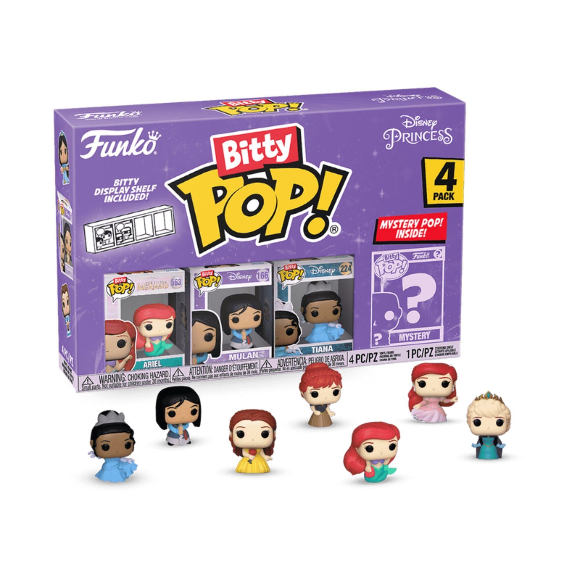 Funko Bitty POP! 4er Set Arielle, Mulan, Tiana Serie 1 - Disney Princess