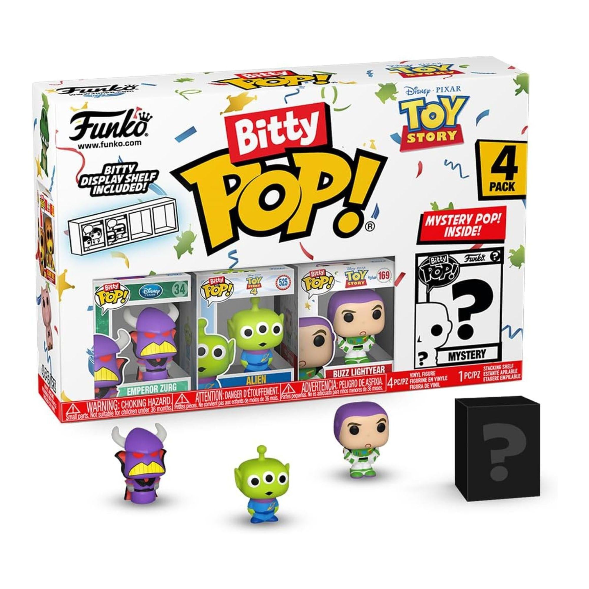 Funko Bitty POP! 4er Set Emperor Zurg, Alien, Buzz Lightyear Serie 4 - Disney Pixar Toy Story