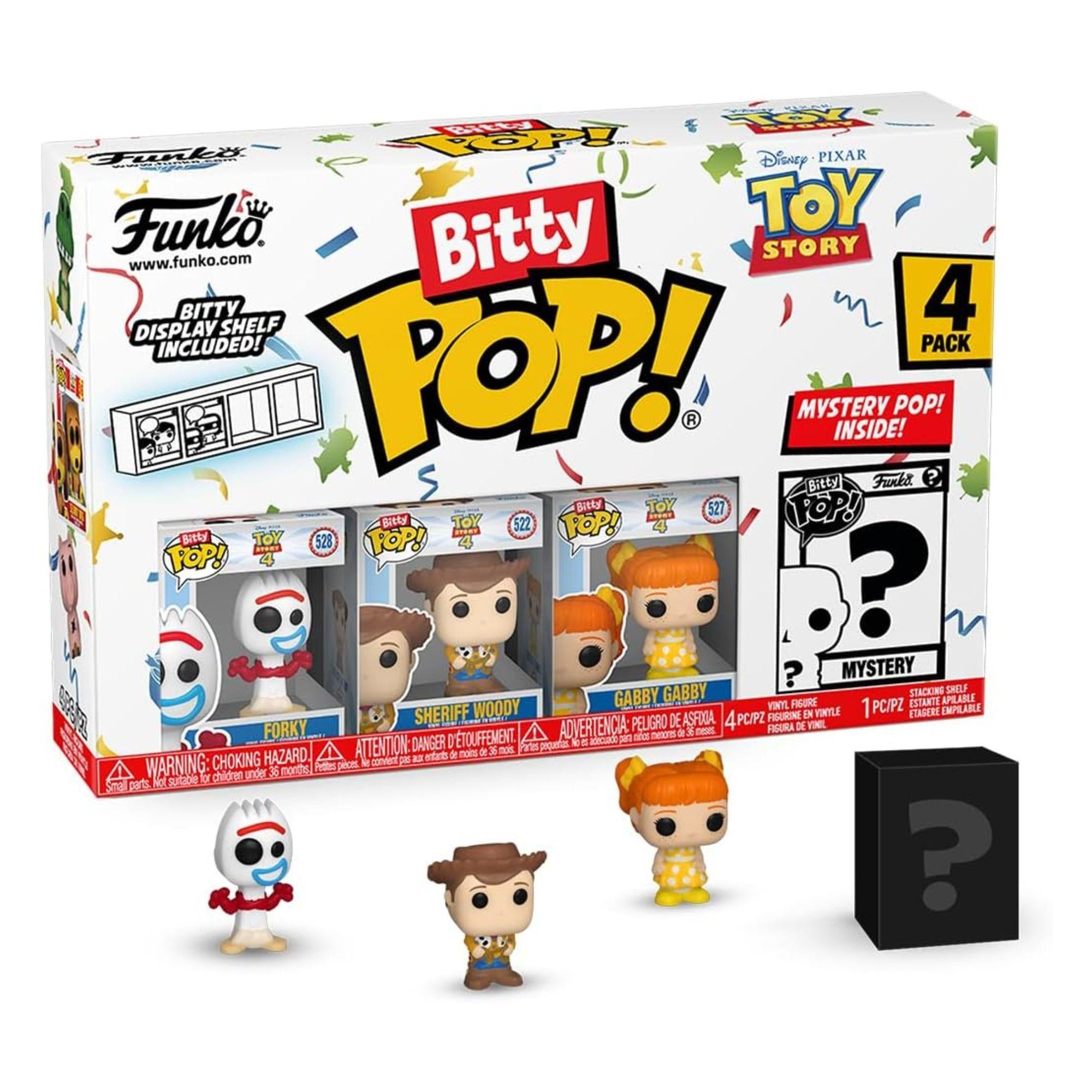 Funko Bitty POP! 4er Set Forky, Sheriff Woody, Gabby Gabby Serie 3 - Disney Pixar Toy Story
