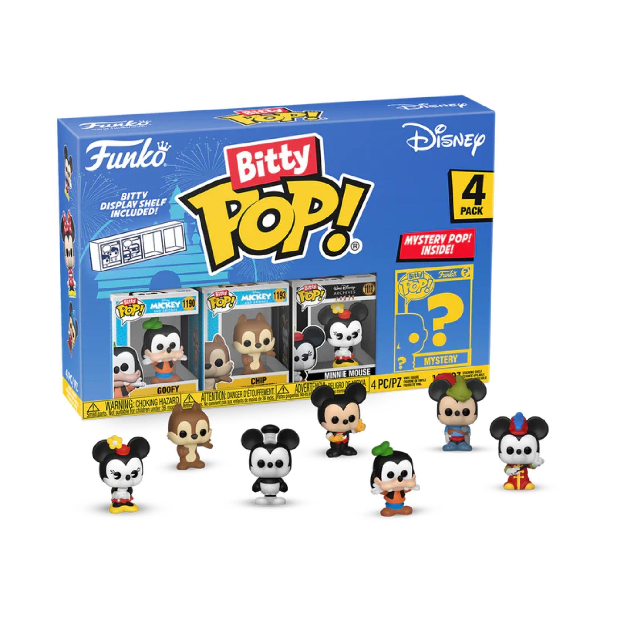 Funko Bitty POP! 4er Set Goofy, Chip, Minnie Mouse Serie 4 - Disney Classics
