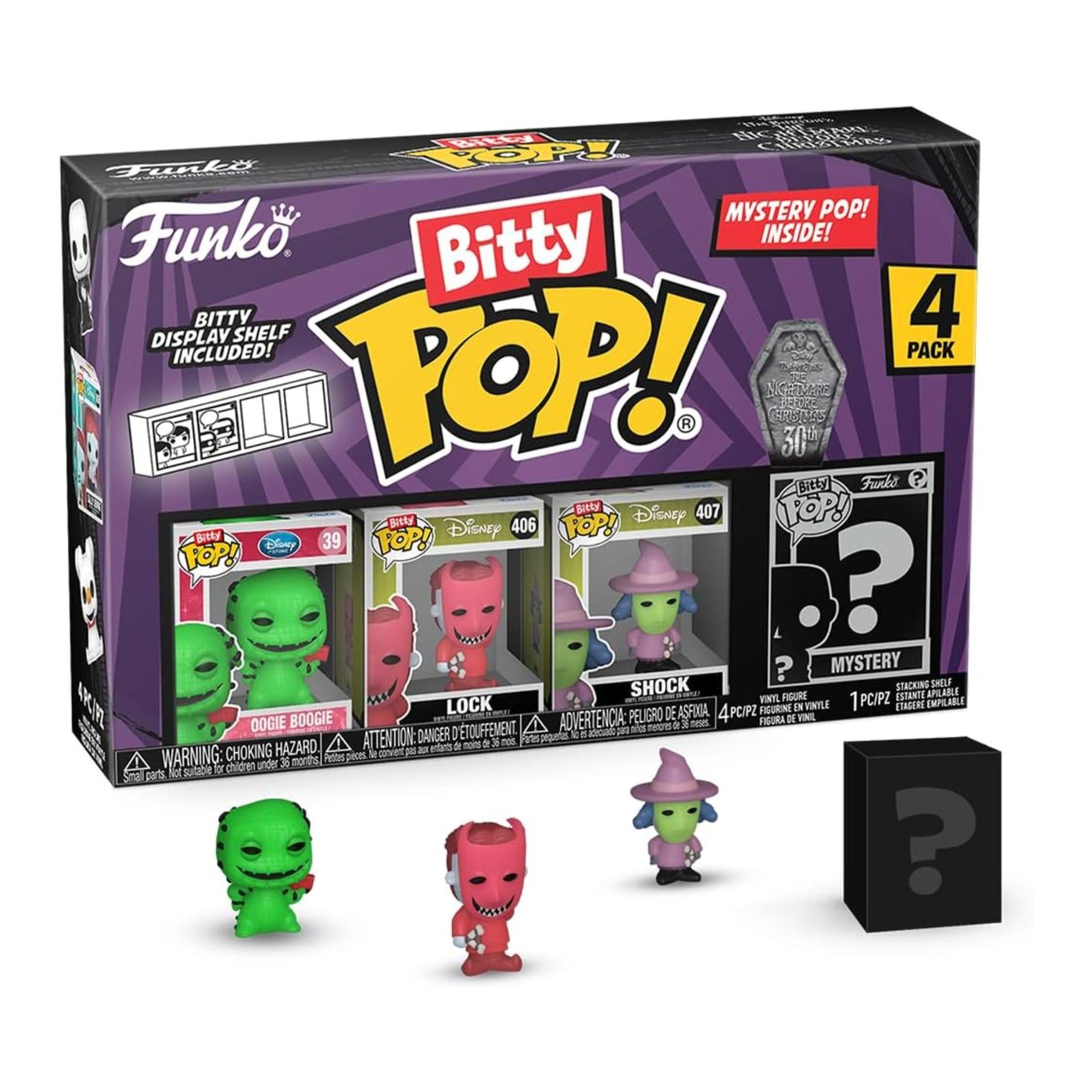 Funko Bitty POP! 4er Set Oogie Boogie, Lock, Shock Serie 3 - Disney The Nightmare Before Christmas