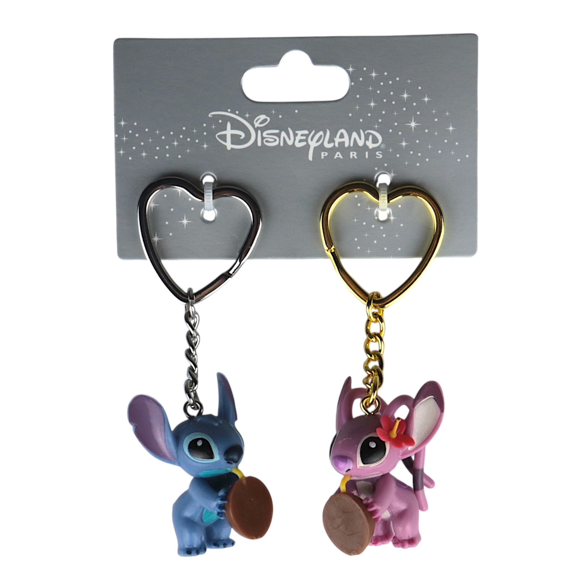 Stich und Angel Kokosnuss Herz Pärchen-Schlüsselanhänger - Disney