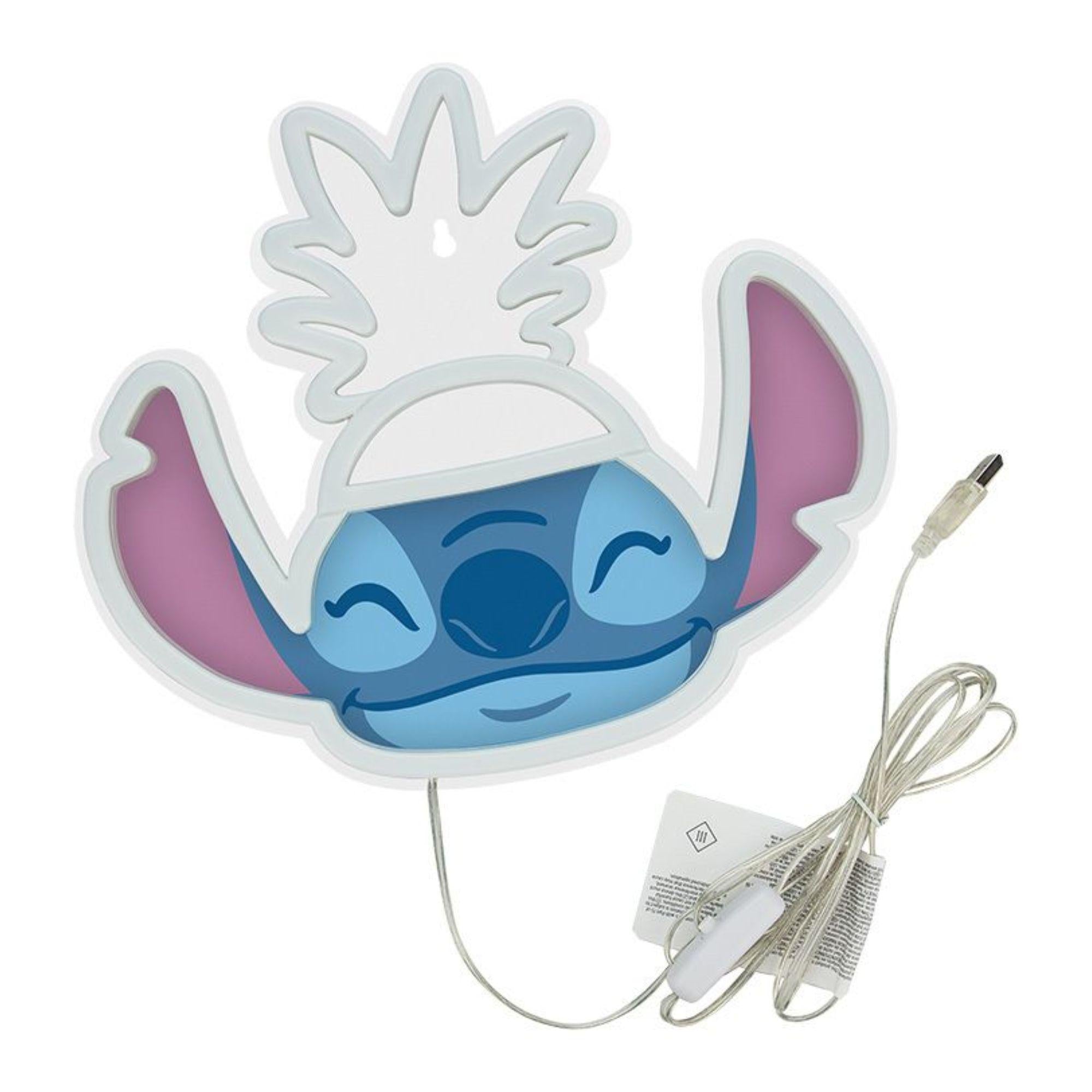 Stitch im Ananashut Wandleuchte Neon - Disney Lilo & Stitch